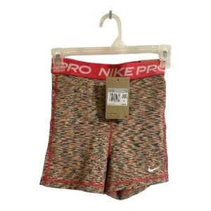 Nike Pro Multicolor Heathered Womens Shorts with Red Waistband
